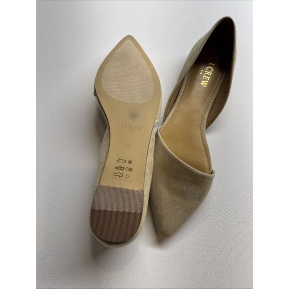 J. Crew Womens Zoe d'Orsay Flats Saddle Beige Faux Suede 8.5 M - Picture 7 of 8